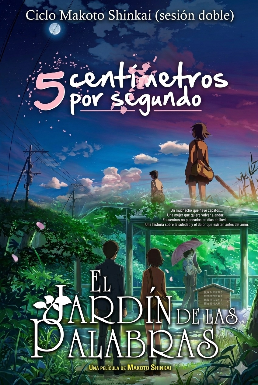 5 centímetros por segundo + El jardín de las palabras (Sesión Doble)